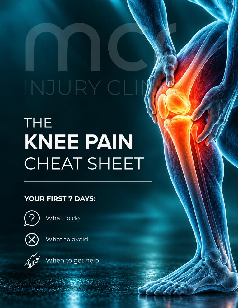 The knee pain cheat sheet cover